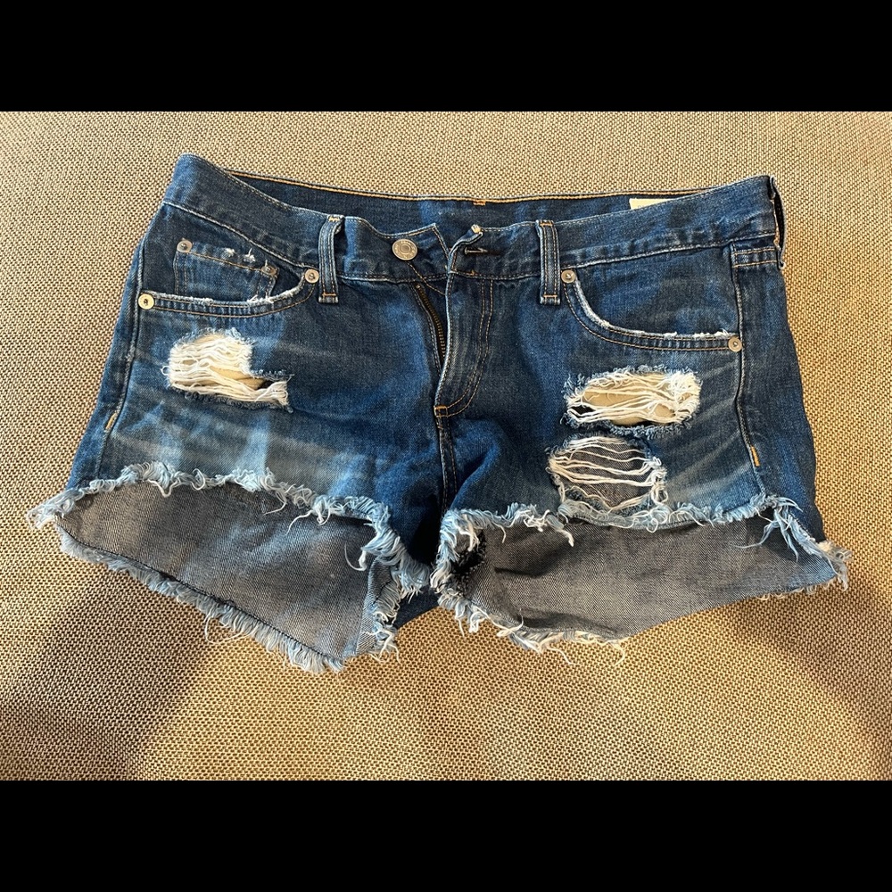 Rag & Bone Cutoff Distressed Denim Shorts Size 26
